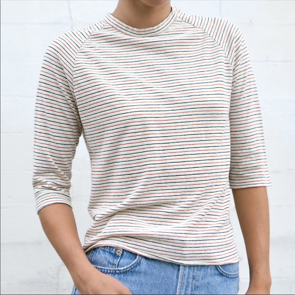 Jungmaven Striped Raglan 3/4 Sleeve Shirt